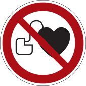 Verbotsschild "Kein Zutritt für Personen mit Herzschrittmacher oder implantierten Defibrillatoren" [P007], ASR A1.3 / ISO 7010