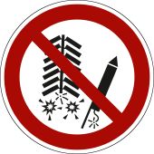 Verbotsschild "Feuerwerk zünden verboten" [P040], ISO 7010