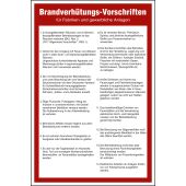 Sicherheitsaushang "Brandverhütungs-Vorschriften" Kunststoff (1 mm), 200 x 300 x 1 mm