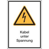 Warnzeichen "Kabel unter Spannung" [W012], ASR A1.3 / ISO 7010