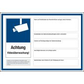 Schild zur Videoüberwachung "Achtung Videoüberwachung!" [DSGVO] inkl. Wunschtext