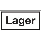 Hinweisschild "Lager", schwarz/weiß