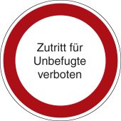 Zutritt für Unbefugte verboten, rot / schwarz, Kunststoff, 200 x 1 mm