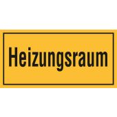 Hinweisschild "Heizungsraum", gelb/schwarz