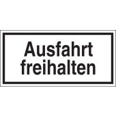 Hinweisschild "Ausfahrt freihalten", schwarz/weiß