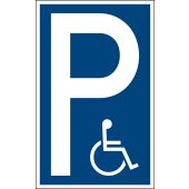Verkehrsschild, Parkplatzschild "P - Rollstuhlsymbol", Kunststoff (1 mm), 