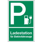 Parkplatzschild "P - Ladestation für Elektrofahrzeuge"