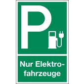 Parkplatzschild "P - Nur Elektrofahrzeuge"