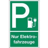 Parkplatzschild "P - Nur Elektrofahrzeuge"