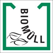 Wertstoffkennzeichnung "Biomüll", grün/schwarz