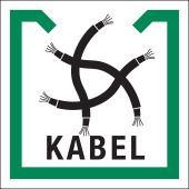 Wertstoffkennzeichnung "Kabel", grün/schwarz