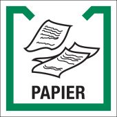 Wertstoffkennzeichnung "Papier", grün/schwarz