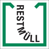 Wertstoffkennzeichnung "Restmüll", grün/schwarz