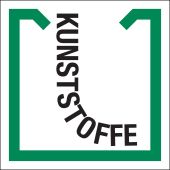 Wertstoffkennzeichnung "Kunststoffe", grün/schwarz