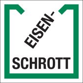 Wertstoffkennzeichnung "Eisenschrott", grün/schwarz
