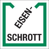 Wertstoffkennzeichnung "Eisenschrott", grün/schwarz