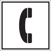 Türkennzeichnung "Telefon", schwarzes Piktogramm auf weißem Grund