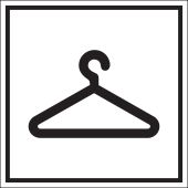 Türkennzeichnung "Kleiderbügel", schwarzes Piktogramm auf weißem Grund