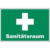 Rettungszeichen Kombischild "Sanitätsraum" [E003], Kunststoff (1 mm), 300 x 200 x 1 mm