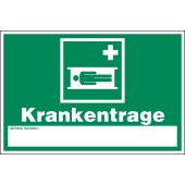 Rettungszeichen Kombischild "Krankentrage" [E013], Kunststoff (1 mm), 300 x 200 x 1 mm