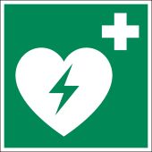 Rettungszeichen "Automatisierter externer Defibrillator" [E010], verschiedene Leuchtstärken, ASR A1.3 / ISO 7010