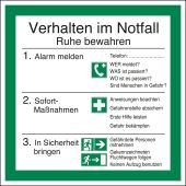 Sicherheitsaushang "Verhalten im Notfall"