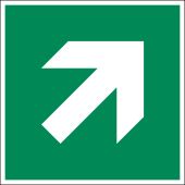 Rettungszeichen „Richtungspfeil - schräg - grün“ [E002], verschiedene Leuchtstärken, ASR A1.3 / ISO 3864