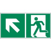 Rettungszeichen „Rettungsweg/​Notausgang mit Pfeil - links aufwärts“ [E001], ASR A1.3 / ISO 7010