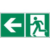 Rettungszeichen „Rettungsweg/​Notausgang mit Pfeil - links“ [E001], ASR A1.3 / ISO 7010