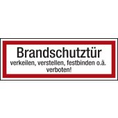 Brandschutztürzeichen "Brandschutztür verkeilen, verstellen, festbinden o. ä. verboten!", DIN 4066