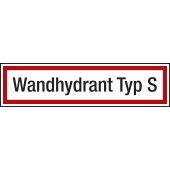 Brandschutzzeichen Zusatzschild "Wandhydrant Typ S"