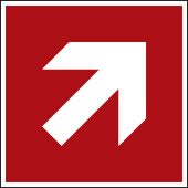 Brandschutzzeichen "Richtungspfeil schräg", ASR A1.3 / DIN ISO 3864