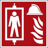 Brandbekämpfungszeichen "Feuerwehraufzug", DIN EN 81-72
