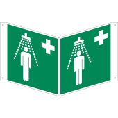Rettungszeichen Nasenschild "Notdusche" [E012], ASR A1.3 / ISO 7010