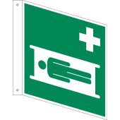 Rettungszeichen Fahnenschild "Krankentrage" [E013], ASR A1.3 / ISO 7010