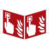 Brandmeldezeichen Nasenschild "Brandmelder" [F005], ASR A1.3 / ISO 7010, langnachleuchtend