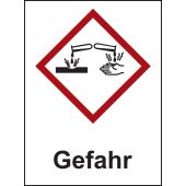 Gefahrstoffetikette "Ätzwirkung - Gefahr" [GHS 05]