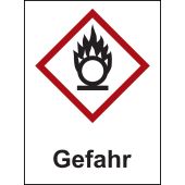 Gefahrstoffetikette "Flamme über Kreis - Gefahr" [GHS 03]