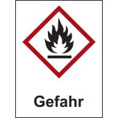 Gefahrstoffetikette "Flamme - Achtung" [GHS 02]