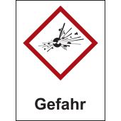 Gefahrstoffetikette "Explodierende Bombe - Gefahr" [GHS 01]