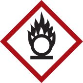 Gefahrstoffetikette "Flamme über Kreis" [GHS 03]