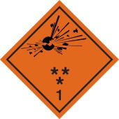 Gefahrgutkennzeichen "Explosive Stoffe" [Klasse 1], ADR