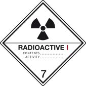 Gefahrgutkennzeichen "Radioaktive Stoffe - Kategorie 1" [Klasse 7], ADR