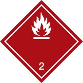 Gefahrgutkennzeichen "Entzündbare Gase - weiß" [Unterklasse 2.1], ADR