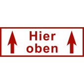 Versand- und Verpackungsetiketten,Text: Hier oben, 170 x 60 mm