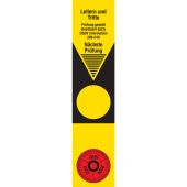 Grundplakette "Leitern und Tritte - Prüfung gemäß BetrSichV §3 (3) DGUV Information 208-016 - inkl. Prüfplakette",  verschiedene Jahre, gelb