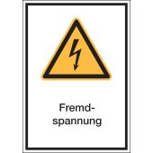 Warnzeichen "Fremdspannung" [W012], ASR A1.3 / ISO 7010