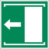 Rettungszeichen "Schiebetür öffnet nach links" [E034], 55 / 8 mcd langnachleuchtend, LimarLite®, ASR A1.3/ISO 7010