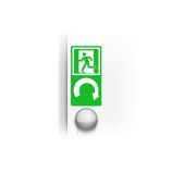 Rettungszeichen "Drehgriffhinterlegung linksweisend", LimarLite®