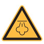 Warnzeichen "Warnung vor heißem Dampf" [W080], ISO 7010